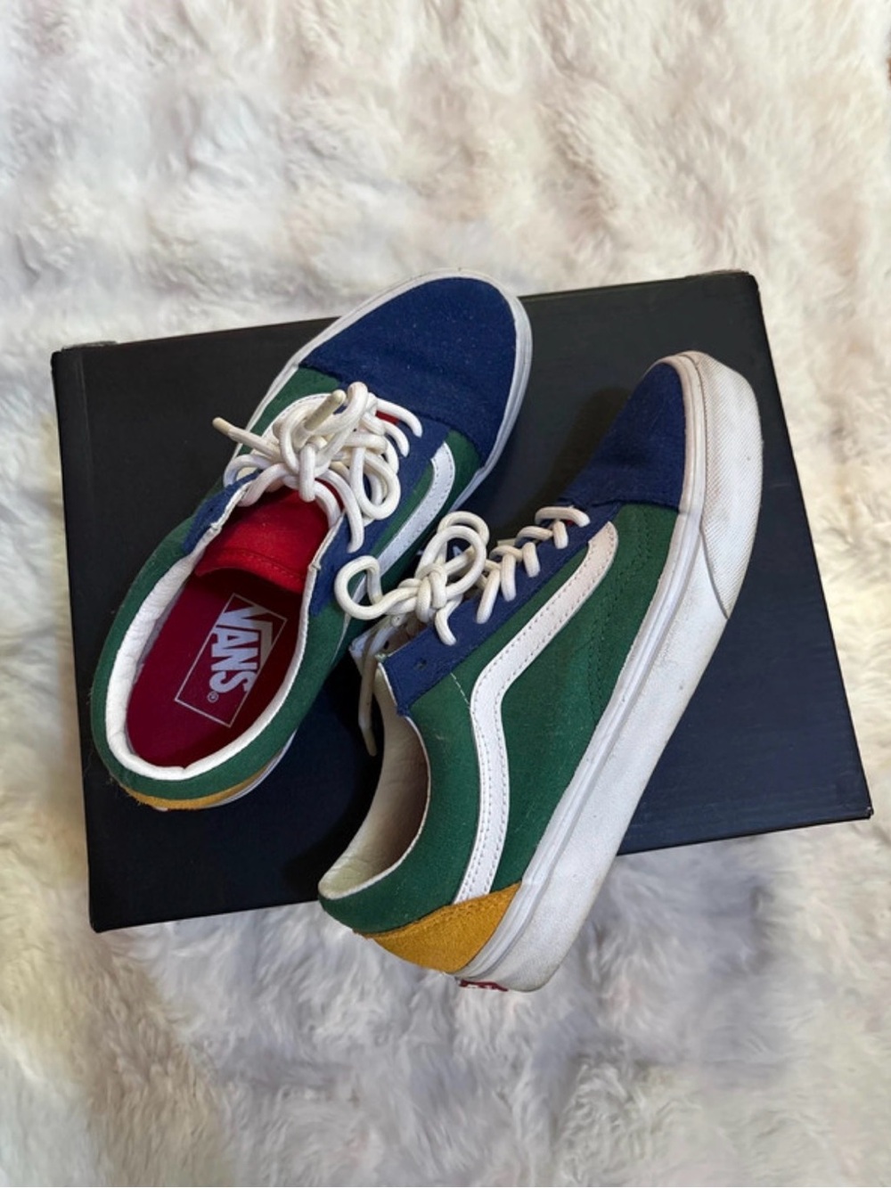 Vans Old Skool Sneakers in Blue, Green, Yellow & Red